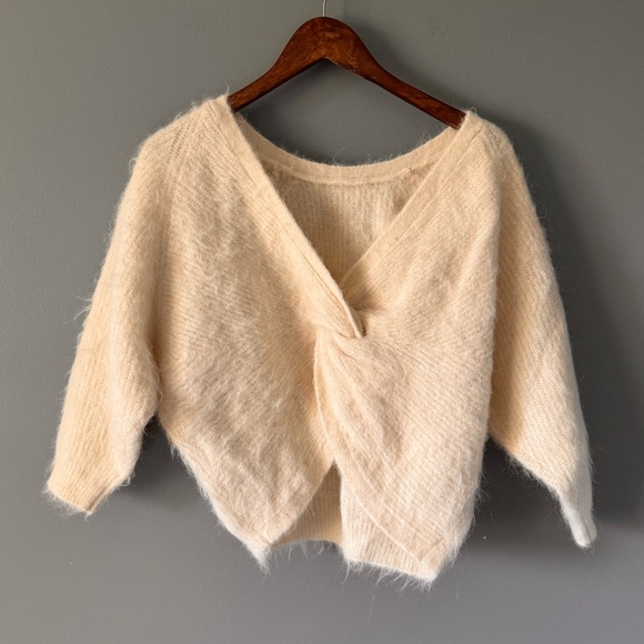 Ba&sh Fill Twisted back sweater Alpaca fur - Picture 5 of 13